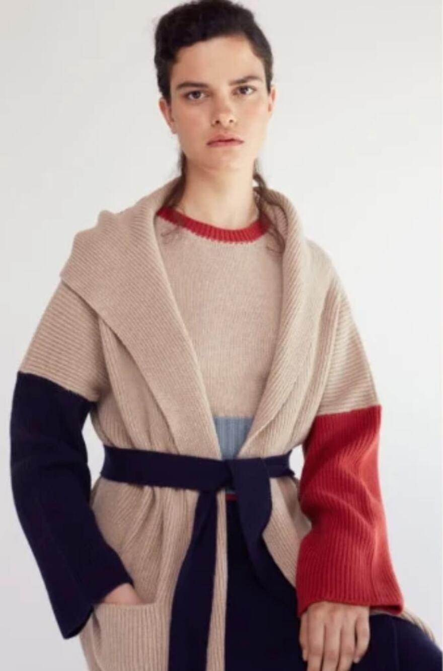 Chinti & Parker x Collagerie Wool Cashmere Hooded Belted Cardigan One Size